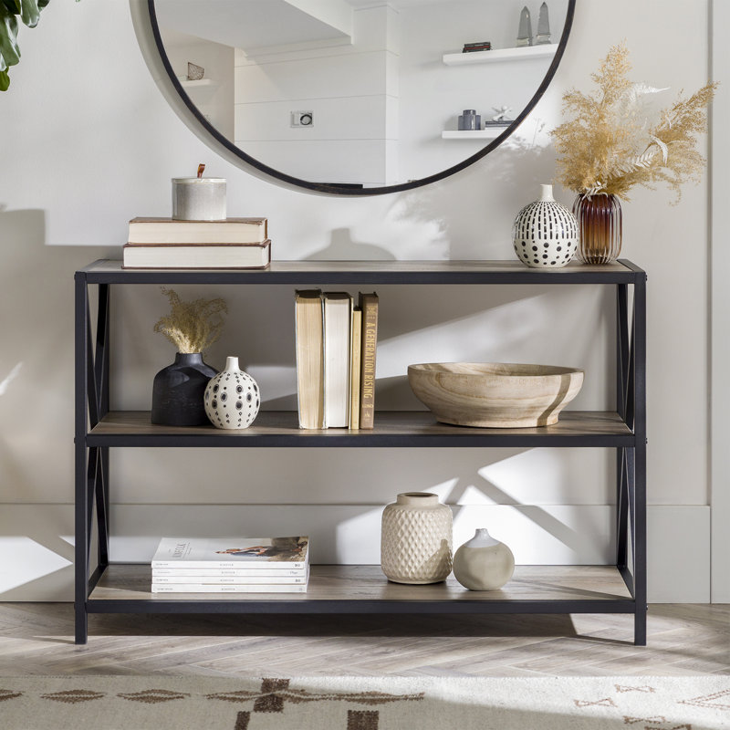 Bremer 100cm W Steel Standard Bookcase, Grey Wash