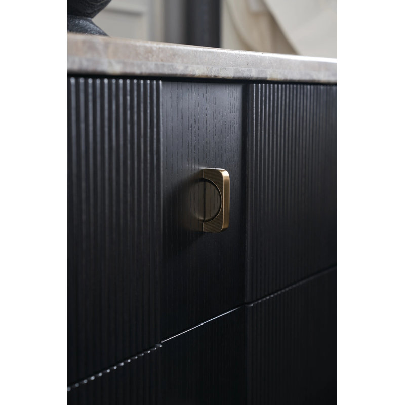 Rhythm 2 - Drawer Solid Wood Nightstand,  Black Stained Ash