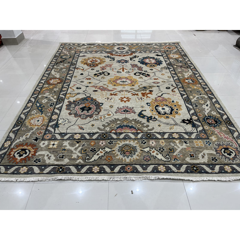 Beige Hand Knotted Wool Rug Oriental Classic Area Rug