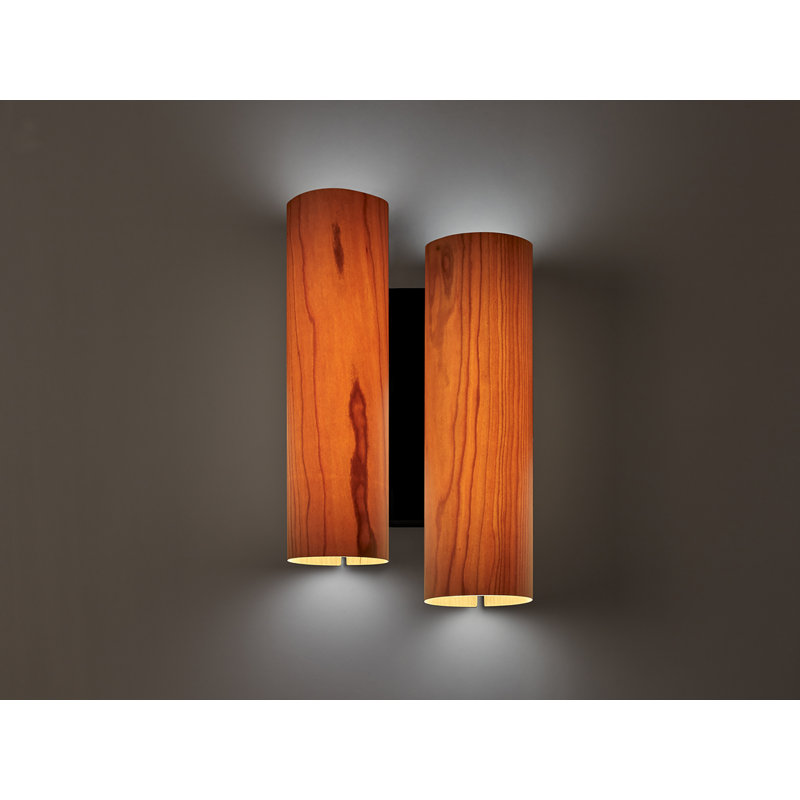 Black Note LED Wallchiere, Matte Black, Natural Cherry
