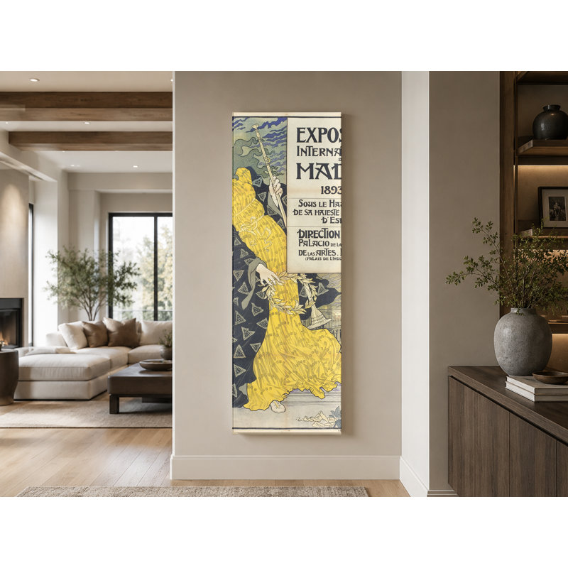 Exposition internationale de Madrid - grande toile d'art murale, H 36 po x l 12 po