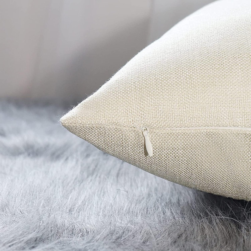 Housse de coussin en lin Golden Retriever, Ours blanc