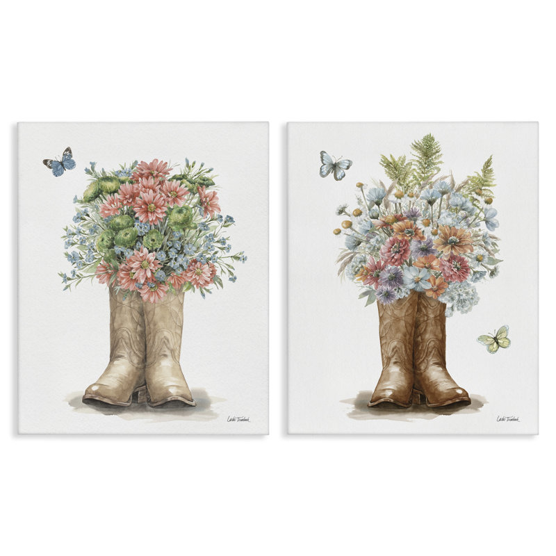 Ensemble de 2 reproductions d'art sur toile Wildflower, H 30 po x l 24 po