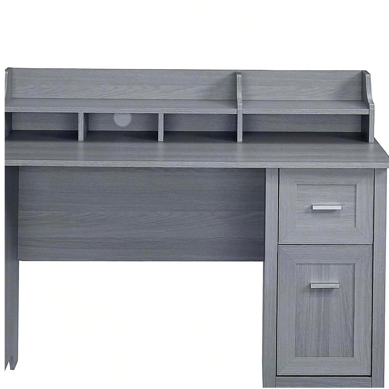 Bureau classique avec rangement, gris