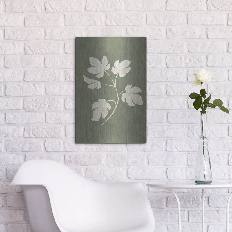 Art mural en métal «Botanical Study 3 Gold» par Julia Purinton, H 24 po x l 16 po
