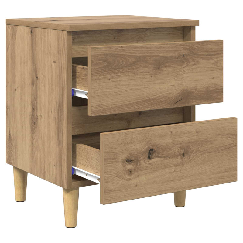 40cm W Manufactured Wood Bedside Table, Artisan Oak