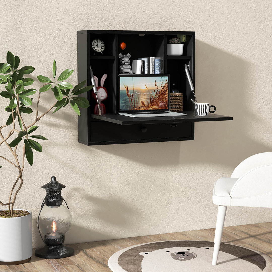 Ruchir 24'' W Rectangle Floating Desk Ebern Designs 