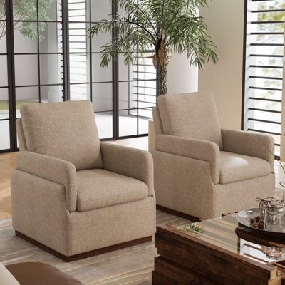 Fauteuil club moderne rembourré, fauteuil en tissu Boucle, fauteuil de salon avec base en bois massif