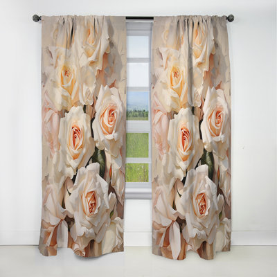 Drafton - Roses Curtain - Blackout Floral Curtain - 1 Panels