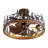 Rustic Forest Animal Metal Caged Ceiling Fan Light With Remote