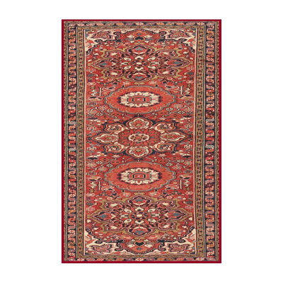 Tapis de zone rouge/brun 2616 traditionnel