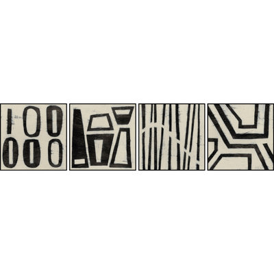 « hieroglyphs », ensemble de 4 impressions sur toiles