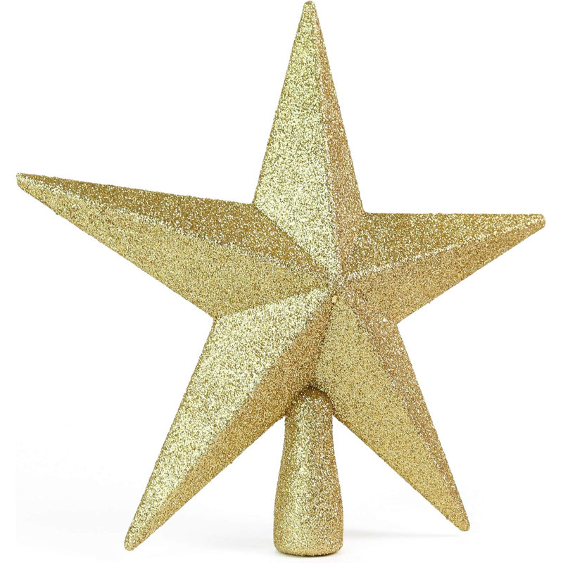 Décoration pour sommet de sapin étoile brillante, Doré