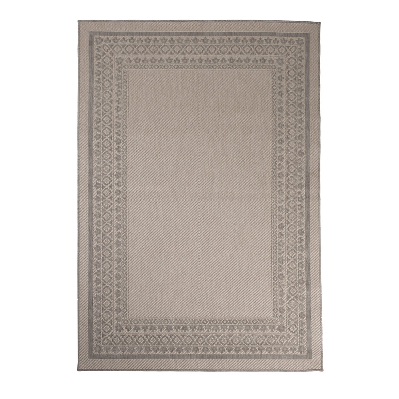 Tapis décoratif d’intérieur/extérieur beige de style oriental walczak, Rectangle 2 pi x 3 pi