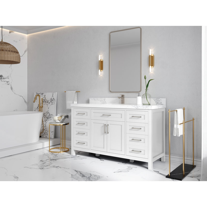 Ensemble de meuble-lavabo simple 60 po Graelyn Cambridge, Blanc