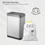Poubelle à capteur de mouvement EKO Mirage-X, finition en acier inoxydable brossé 12,4 gallons / 47L, poubelle résistante aux empreintes digitales pour une élimination sans effort des déchets