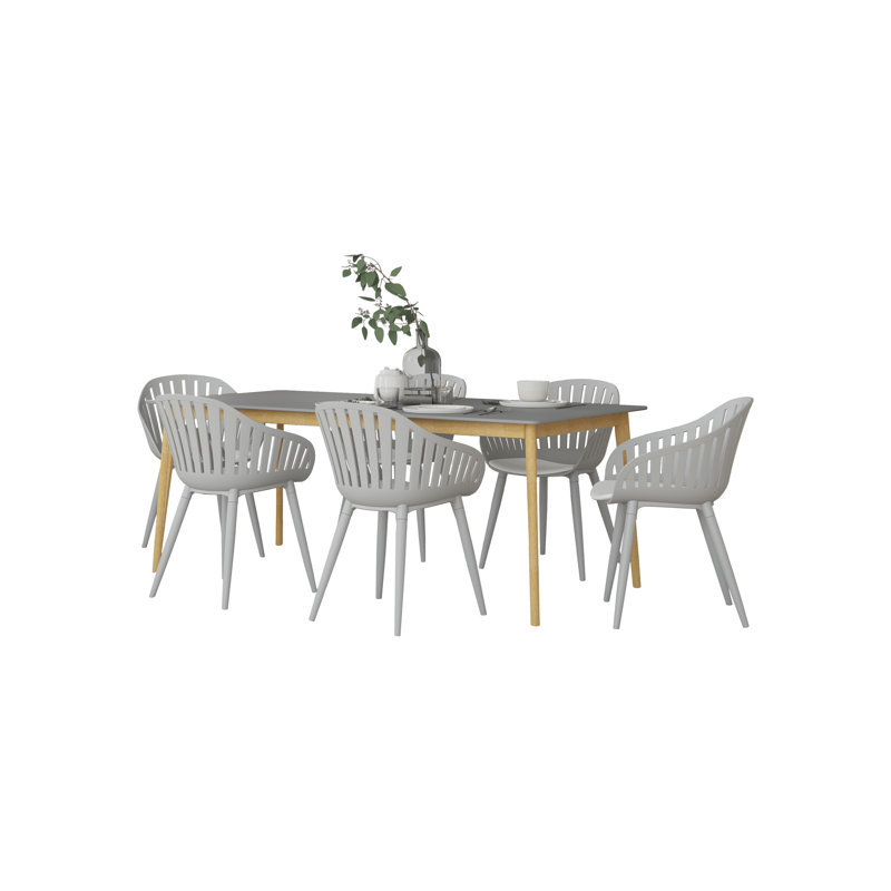 Anautica 6 - Person Patio Dining Set with Rectangular Table