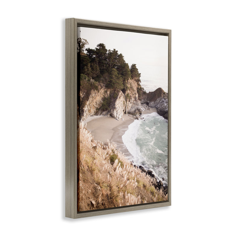 Toile flottante encadrée Rocky Cove par Sissi et Seb, Cadre flottant orme Montalcino, H 31 po x l 21 po