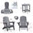 Set Of 2 Folding Outdoor Adirondack Chair And Table Set-708986021