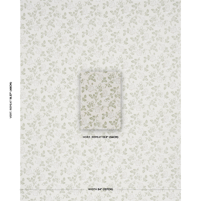 Schumacher X Veere Grenney Lavinia Fabric, Green
