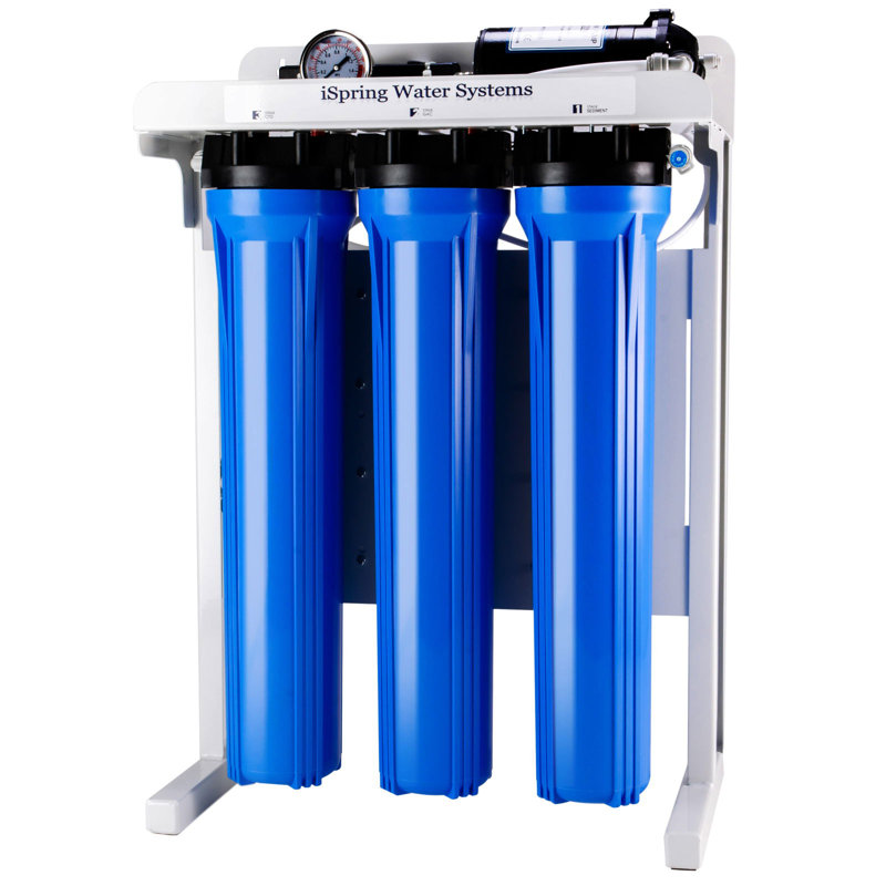 Système de filtration d'eau par osmose inversée iSpring RCB3P 300 GPD pour usage résidentiel et commercial léger
