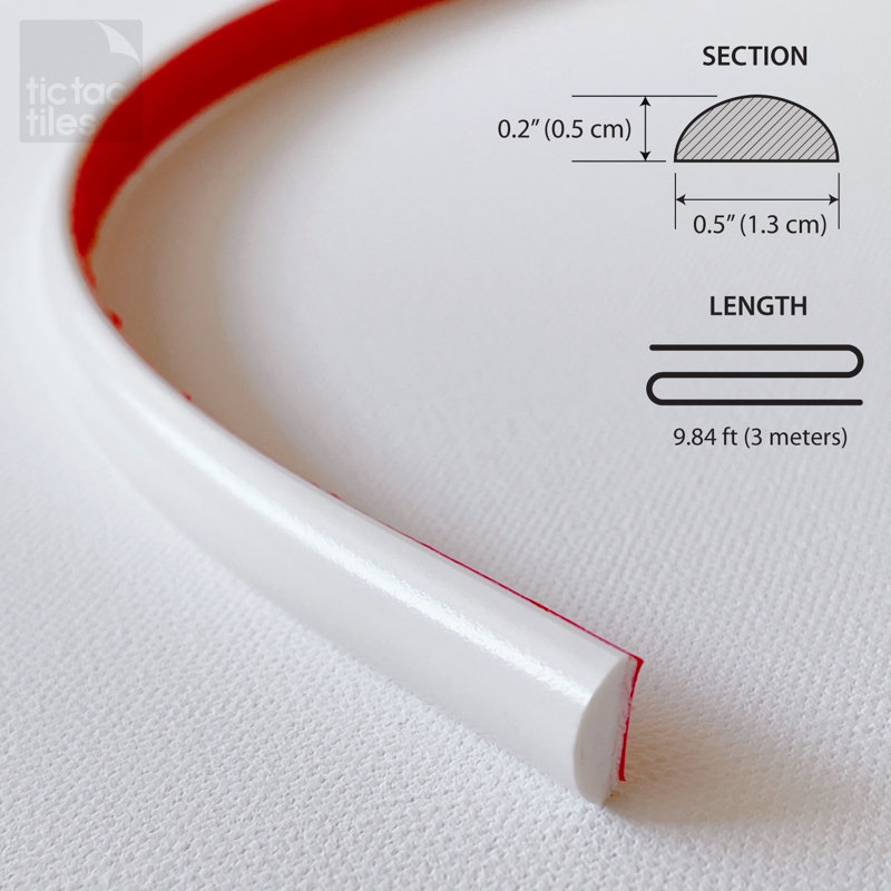 118.11'' L x 0.5'' W Tile Trim, White