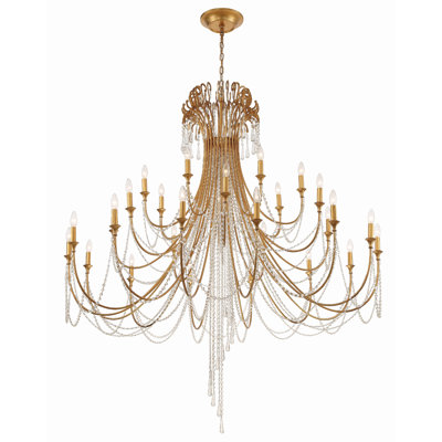 Storrs 28 Light Antique Gold Chandelier