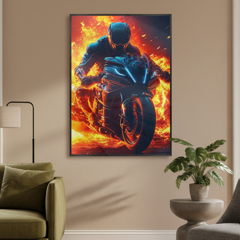 Single Picture Frame LED Illuminated Wall Art Wall Art on Glass / Aluminium, 85 cm H x 61 cm W