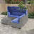 6 Pieces Outdoor Sectional Sofa Set with Adjustable Backrest-1291432364