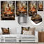Décoration bouddique en métal orange, art bouddhiste gris orange-377781248