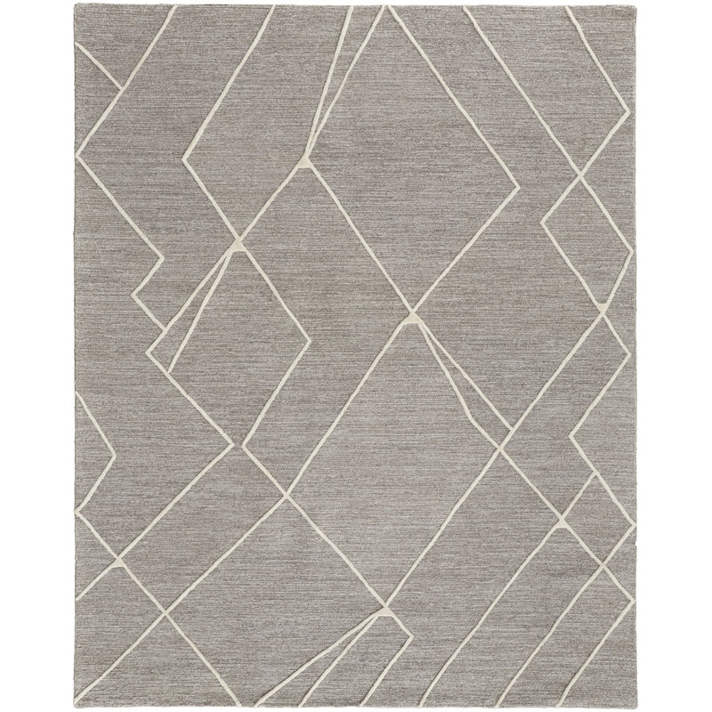 Thom Filicia Wool Abstract Area Rug in Gray, Rectangle 9'6" x 13'6"