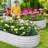 Galvanized Oval Raised Garden Bed with Open Base - Planter Box for Vegetables and Flowers-368411569-368411568