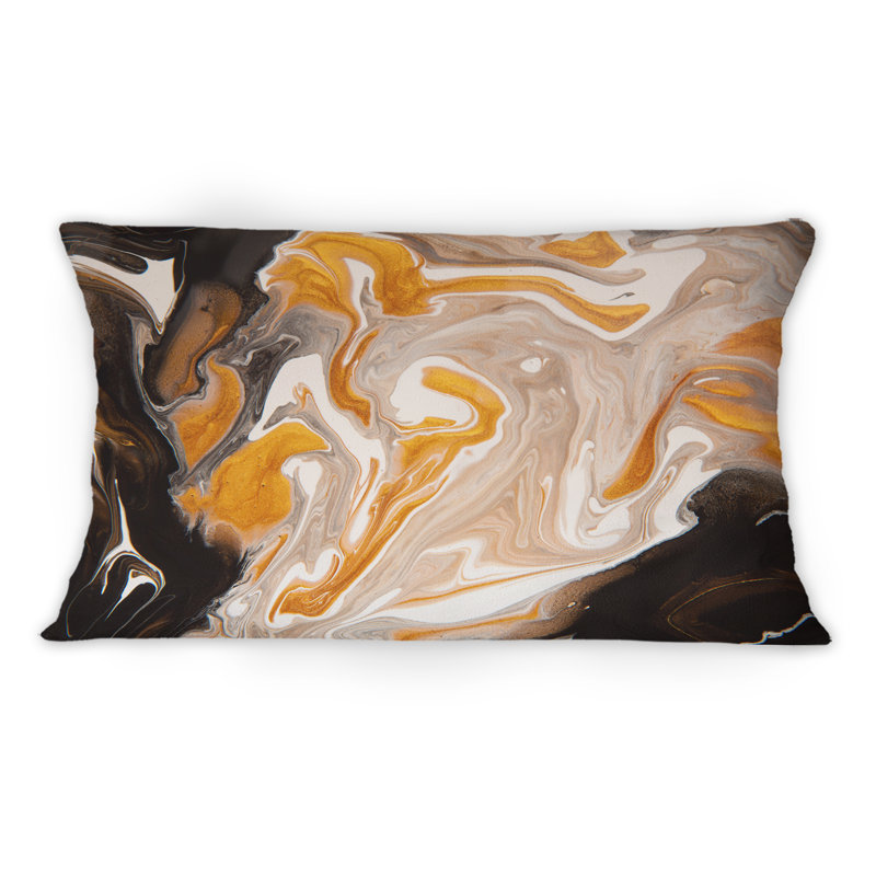 Coussin décoratif orange et noir I 12 "x 20"
