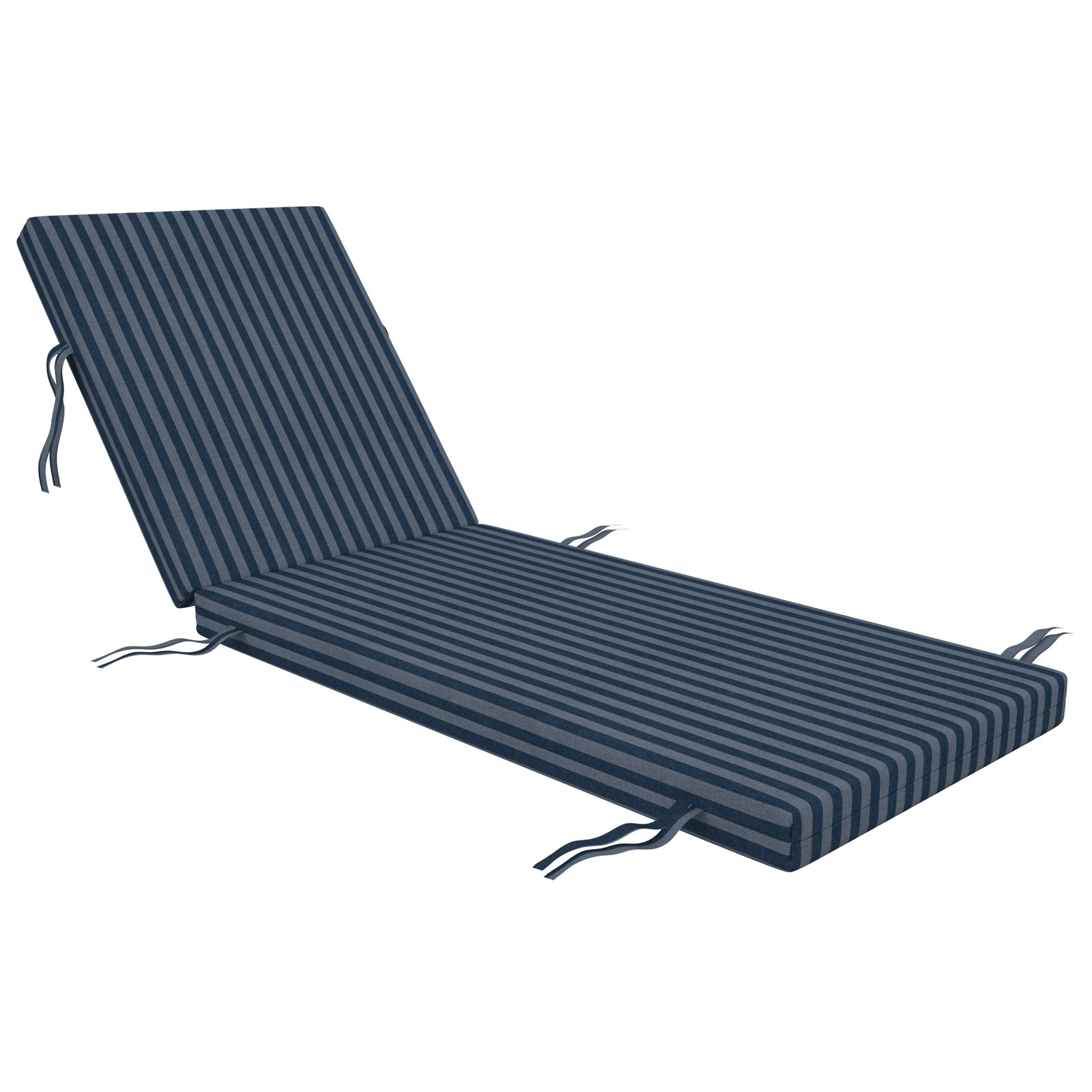Kacy Sunbrella Outdoor Chaise Lounge Cushion, 24" W x 45" D, Sail Away Denim