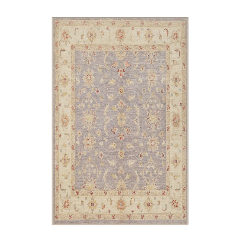 Tapis traditionnel beige / brun Jemotte, Rectangle 5 pi x 7 pi