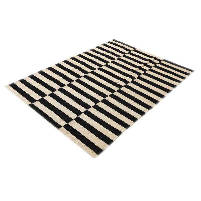 Tapis noir et blanc Ivey