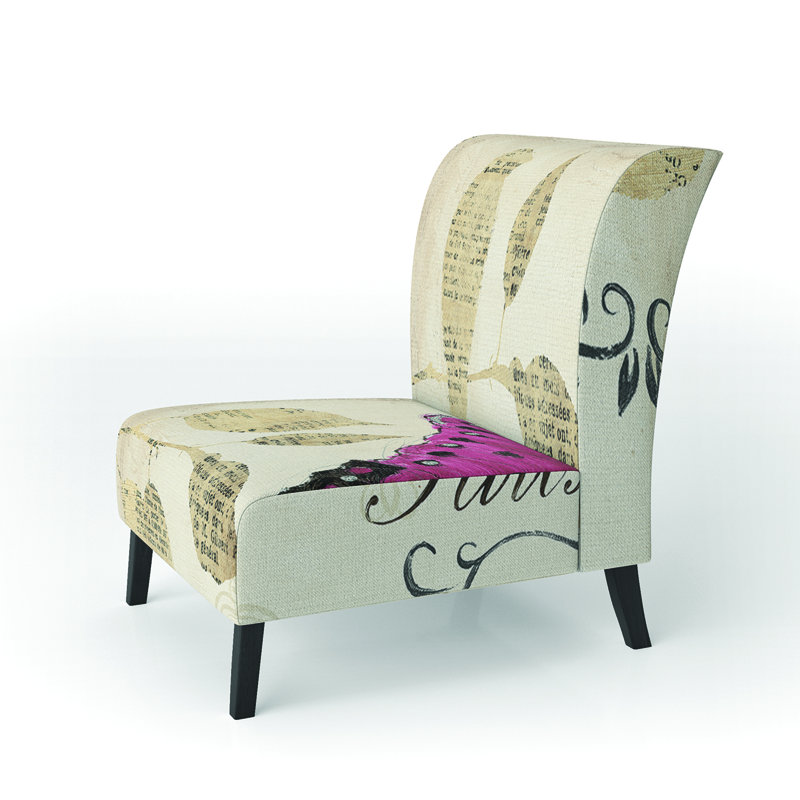 Fauteuil de chambre rembourré Red Farmhouse Butterfly