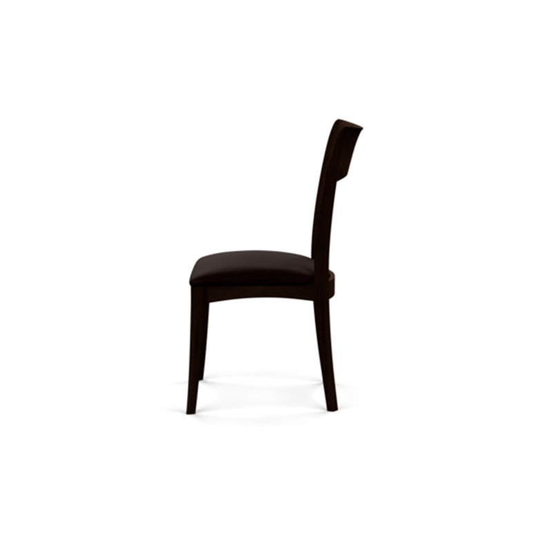 Ingrid Upholstered Dining Chair, Smoke Cherry, Ebony Leather