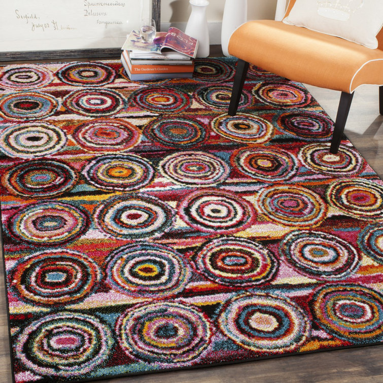 Miley Geometric Red Area Rug