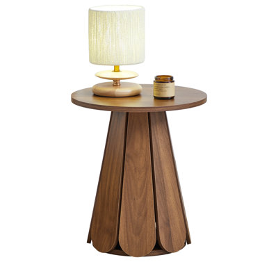 Round End Table With Petal-Shaped Base