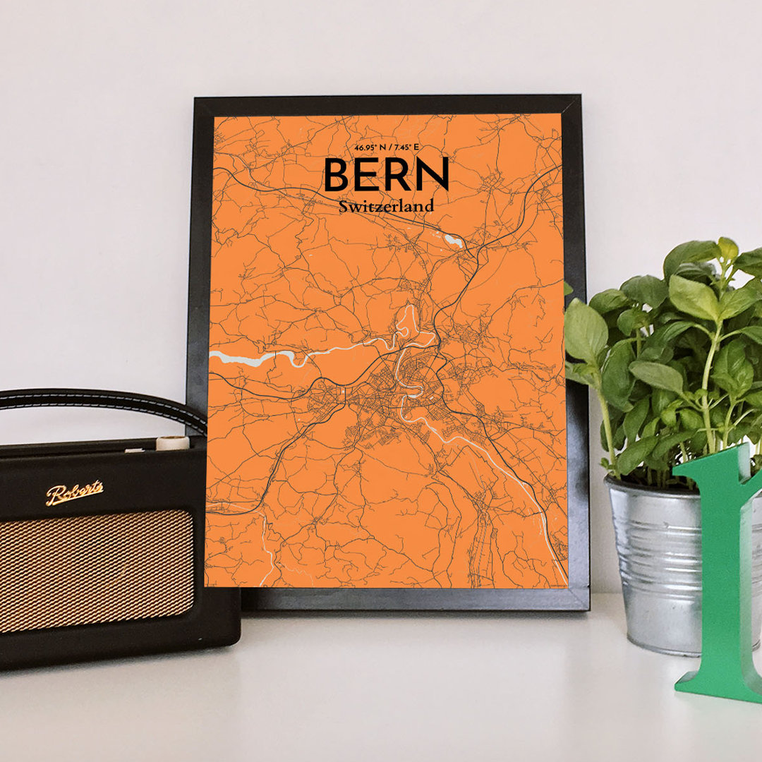 Bern City Map - No Frame Print