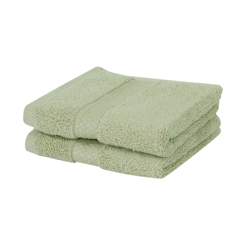 Splash 100% Cotton Zero Twist Washcloth Set, 550 GSM Soft Absorbent Cotton Washcloths & Face Towels for Bathroom, Spa & Daily Use, OEKO-TEX Certified, 2 Pack, Dark Sage