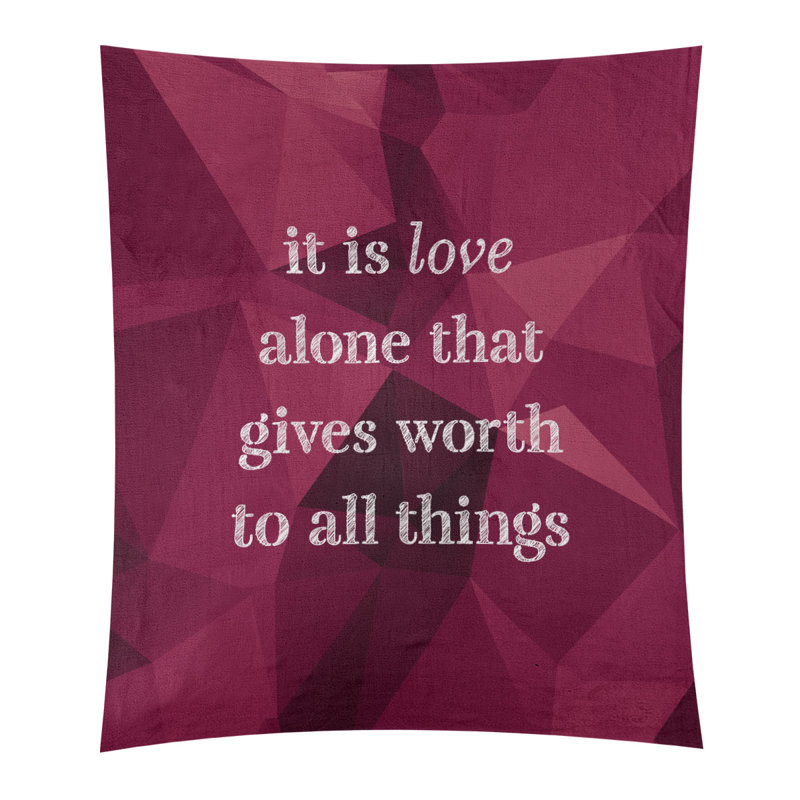 Tapisserie en polyester en faux gemme love quot, H 104 po x l 88 po, Spinelle