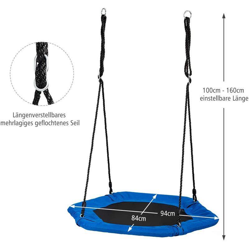 Freeport Park Redmond Fabric Web / Saucer Swing Swing Seat with Chains