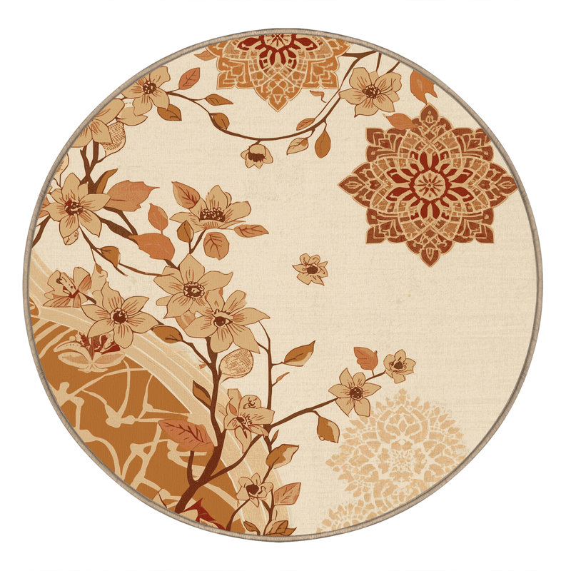 Tapis marocain doux et moelleux Temaraia Jasmine, Rond 7 pi