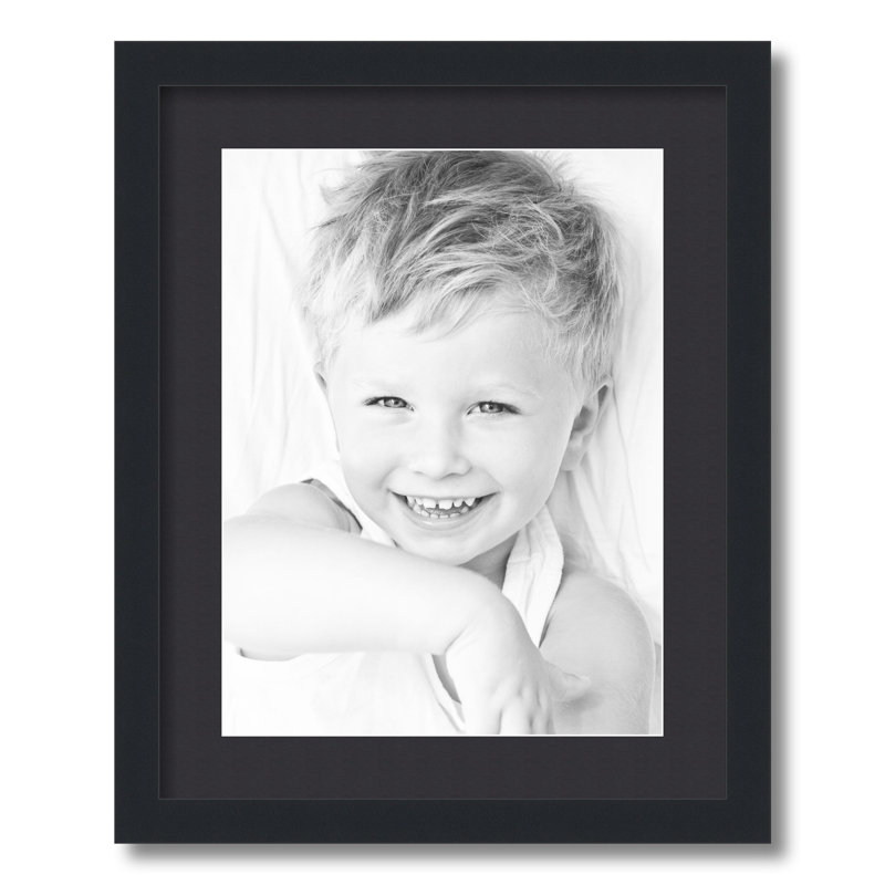 Matte Picture Frame with Mat, Black