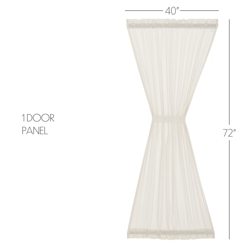 Devid 100% Cotton Semi Sheer Single Curtain Panel, Antique White