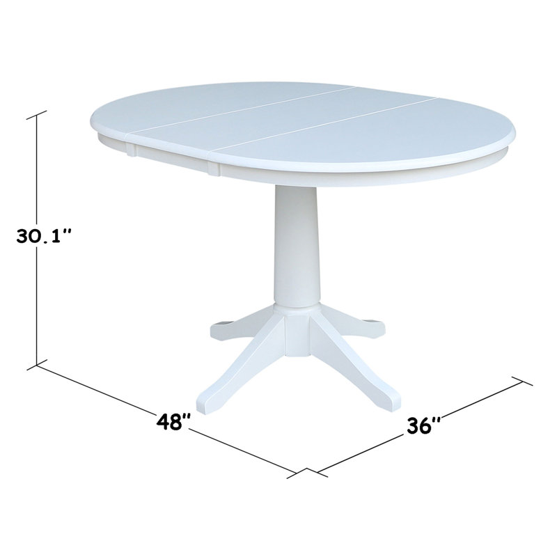 Ensemble de salle à manger extensible Deriya, 5 pièces : 1 table, 4 chaises, Blanc