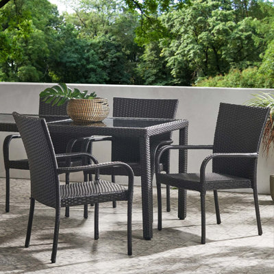 Chaise empilable en osier 4 pièces Littleton Pe