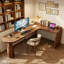 Bureau simple en bois de pin brun en bois massif Simple-128965447